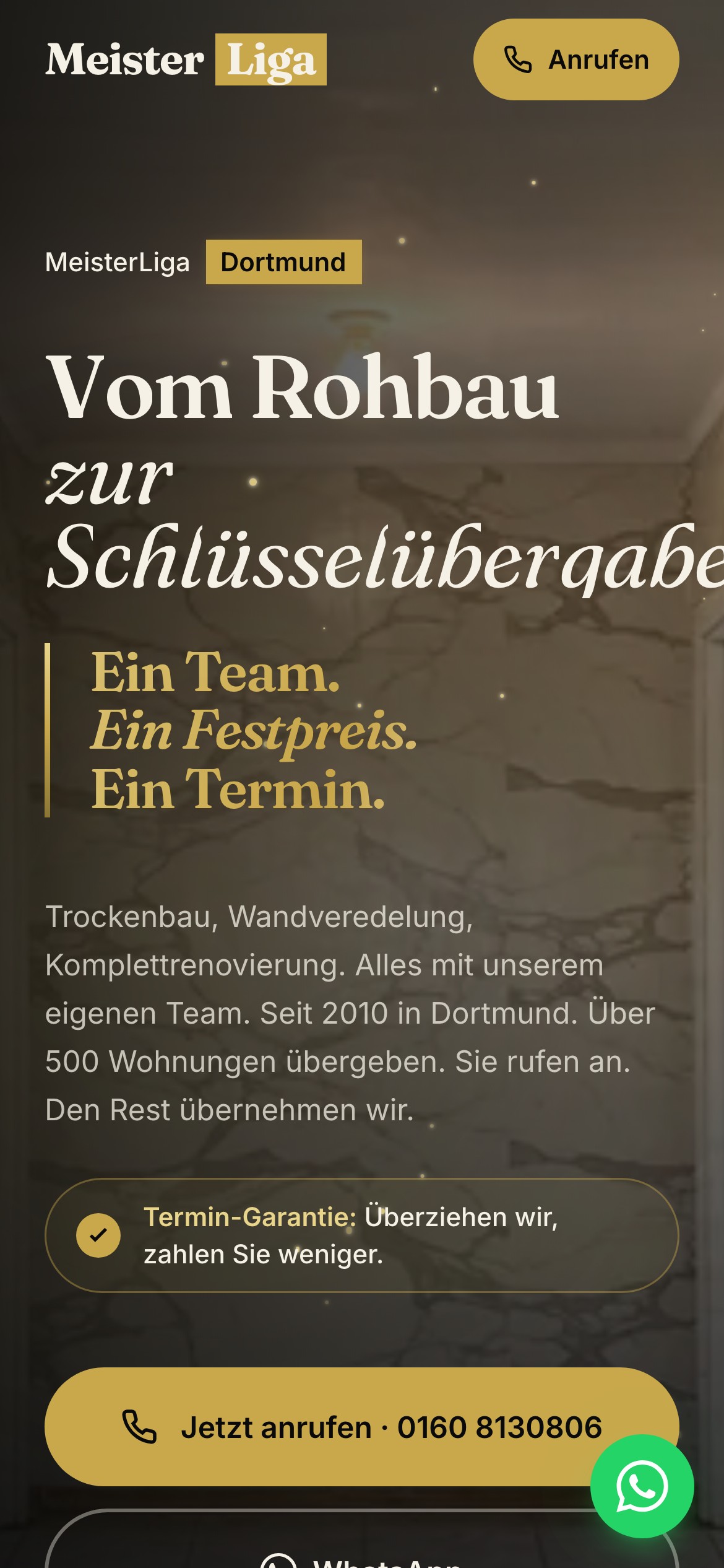 MeisterLiga Dortmund — mobile Ansicht, gebaut von BetriebsAutomatik